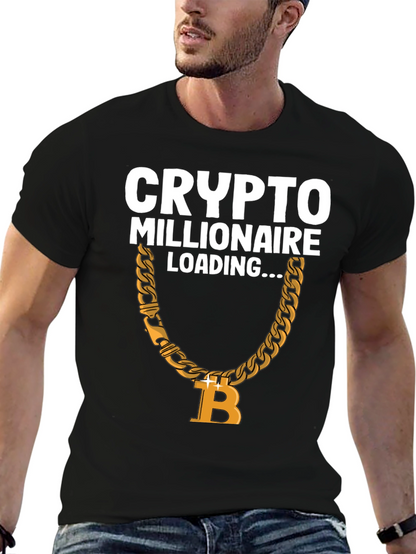 Crypto Millionaire Loading Bitcoin Chain Graphic T-Shirt