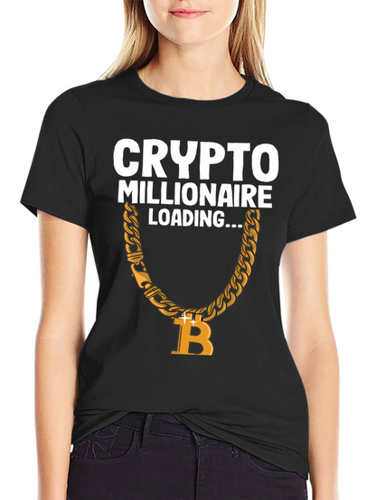 Crypto Millionaire Loading Bitcoin Chain Graphic T-Shirt