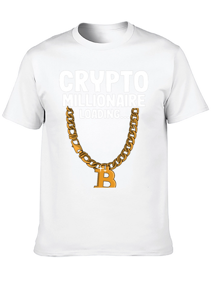 Crypto Millionaire Loading Bitcoin Chain Graphic T-Shirt