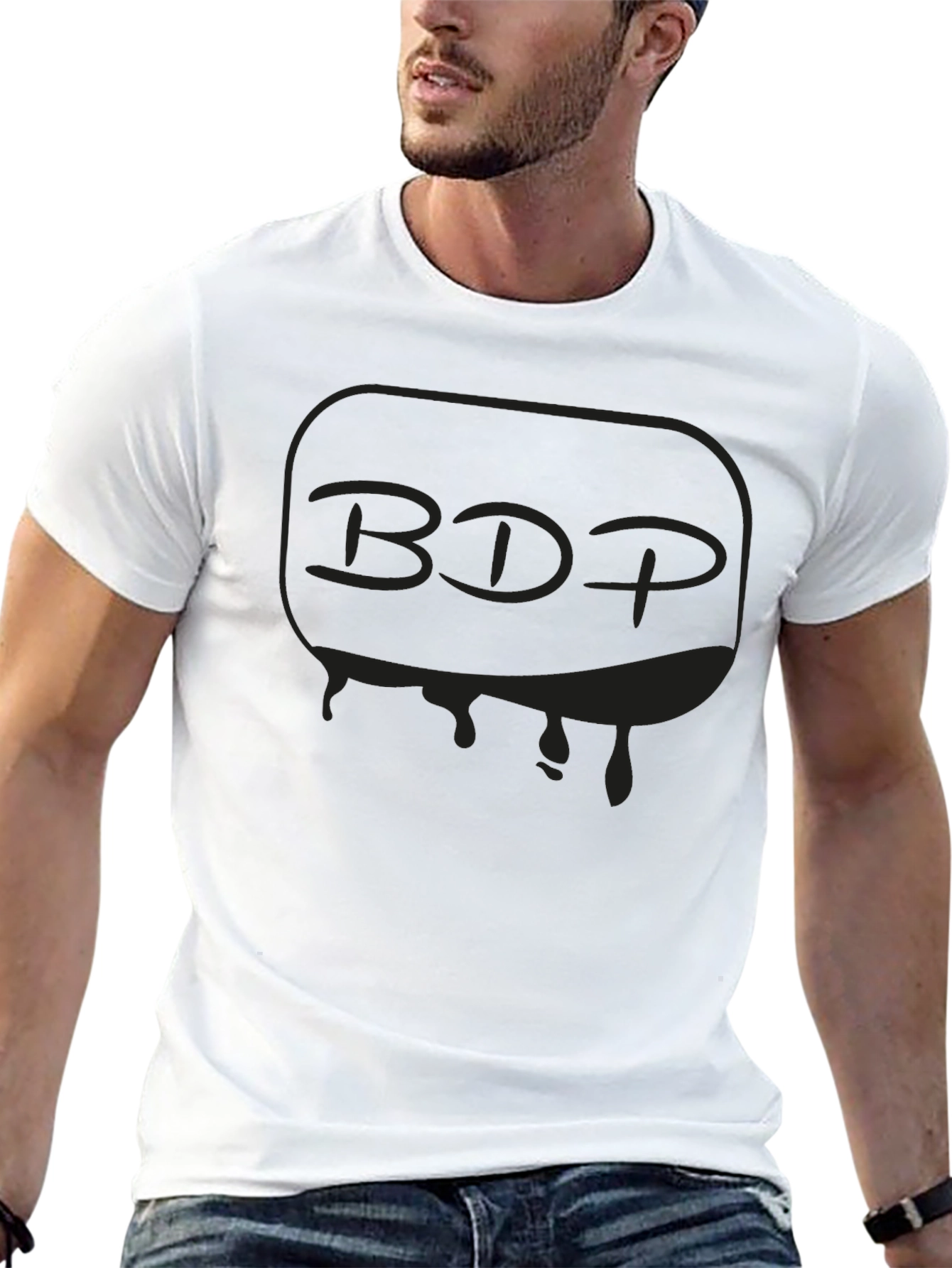 Mens Black Graphic T-Shirt - BDP Drip Design
