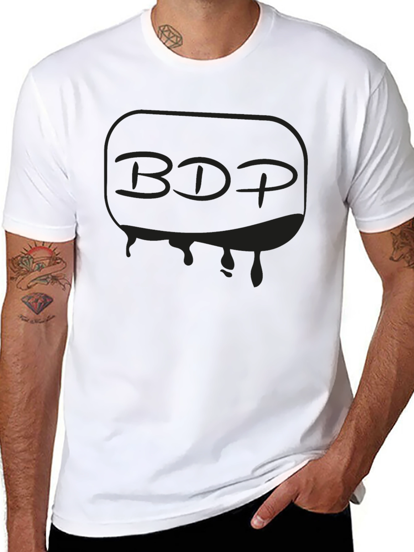Mens Black Graphic T-Shirt - BDP Drip Design