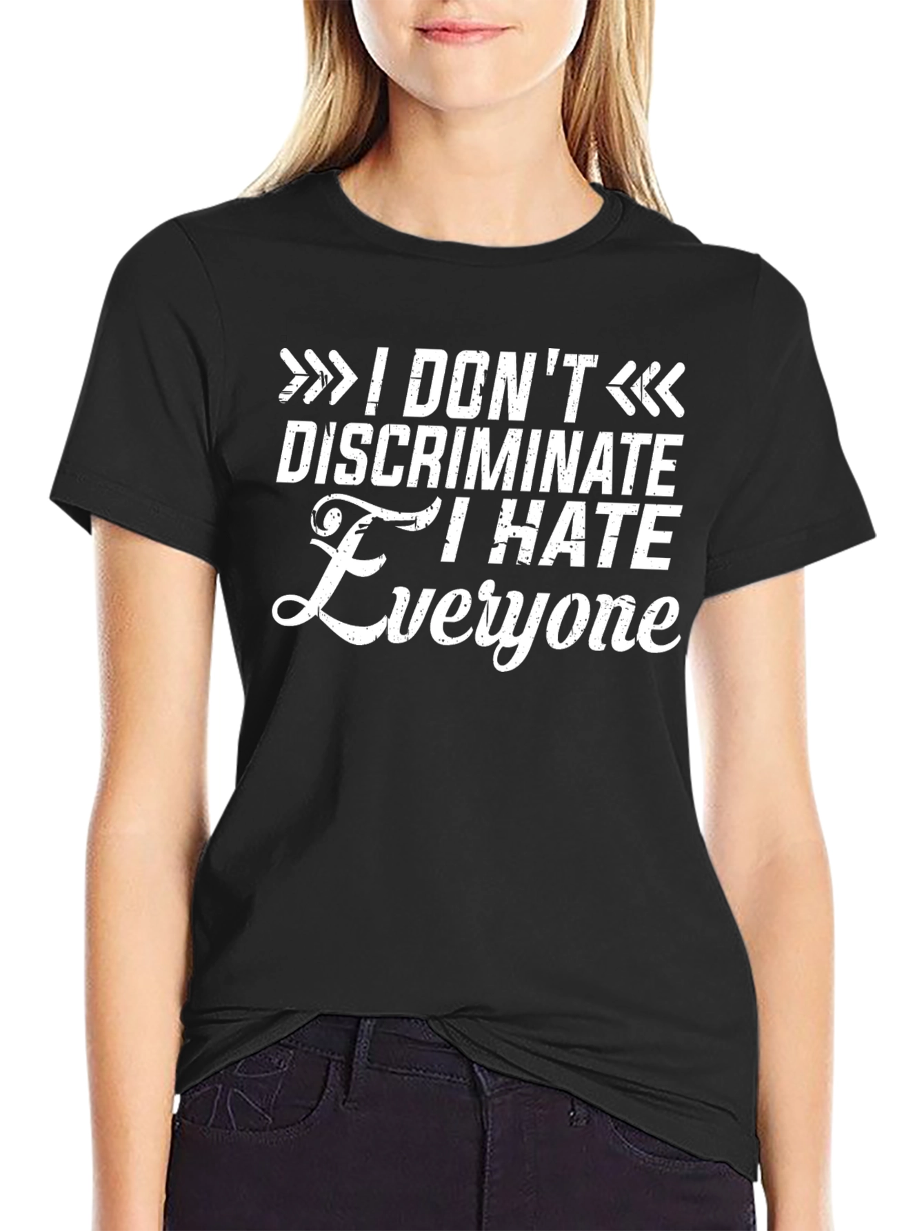 I Hate Everyone Black Graphic T-Shirt