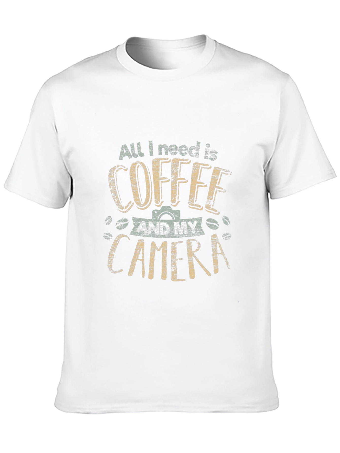 Coffee Camera Graphic T-Shirt - Black Cotton Tee