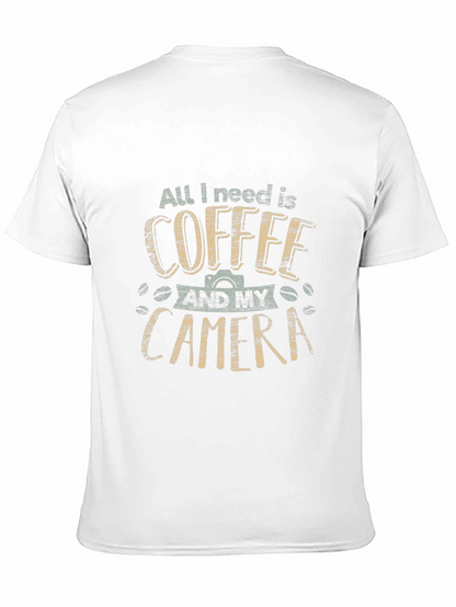 Coffee Camera Graphic T-Shirt - Black Cotton Tee