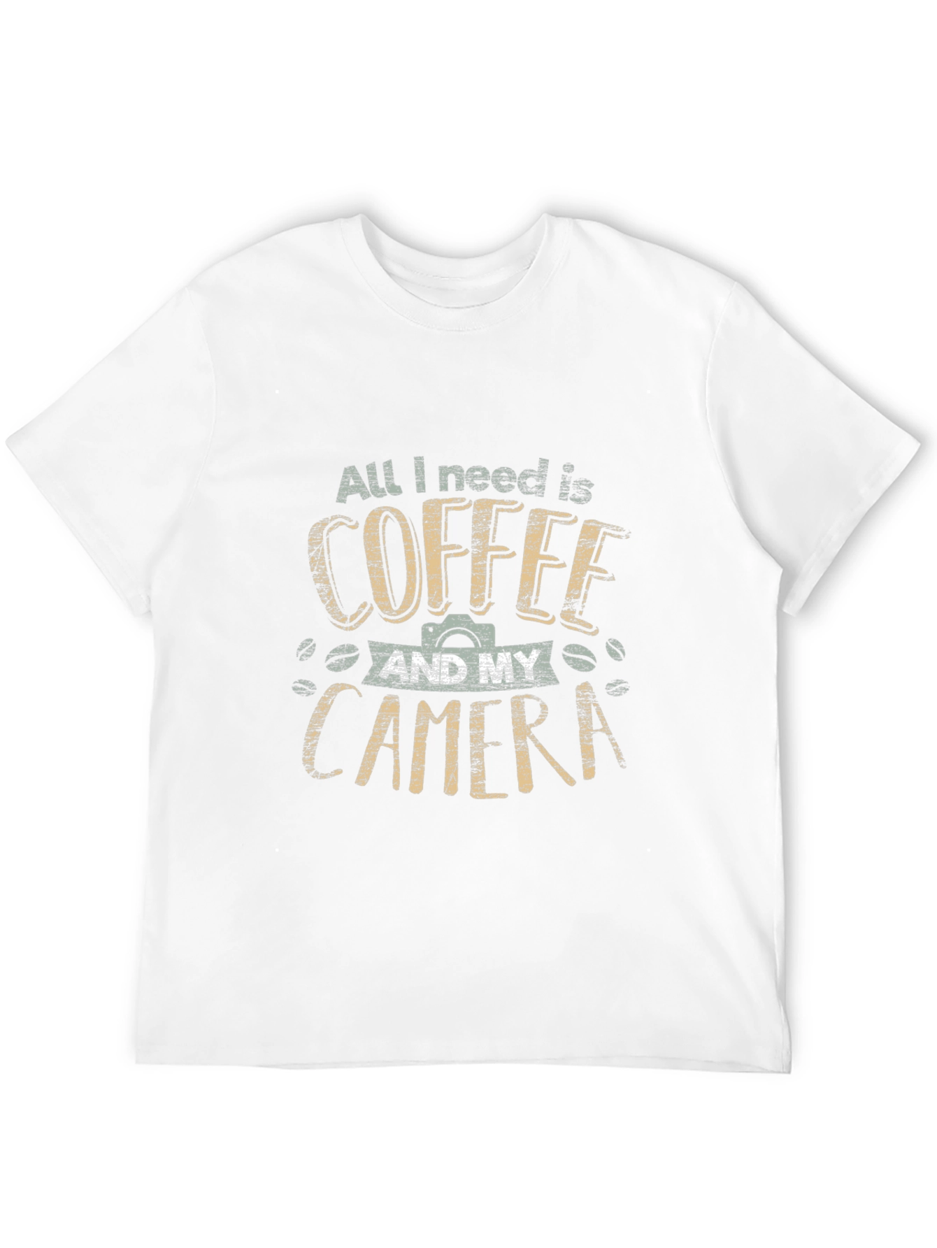 Coffee Camera Graphic T-Shirt - Black Cotton Tee