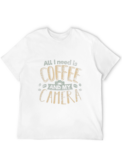 Coffee Camera Graphic T-Shirt - Black Cotton Tee