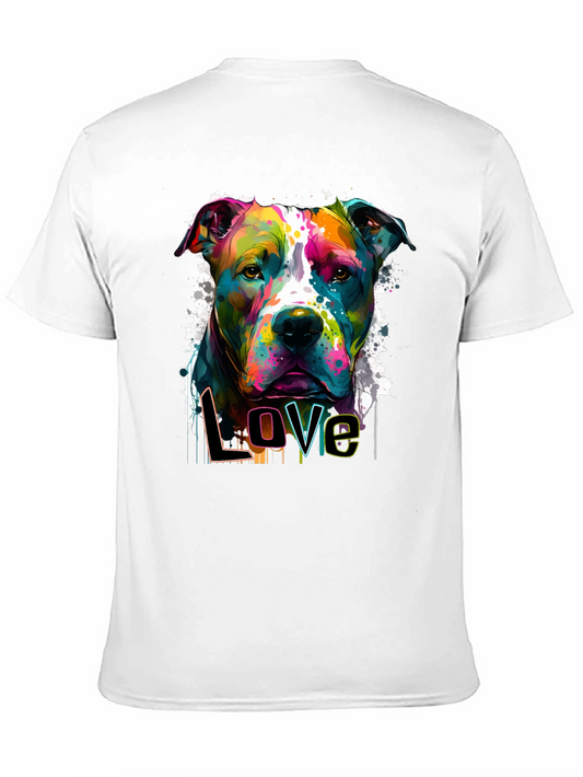 Colorful Pitbull Love Graphic T-Shirt