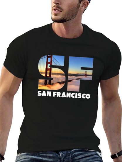 San Francisco Bridge Graphic Black T-Shirt