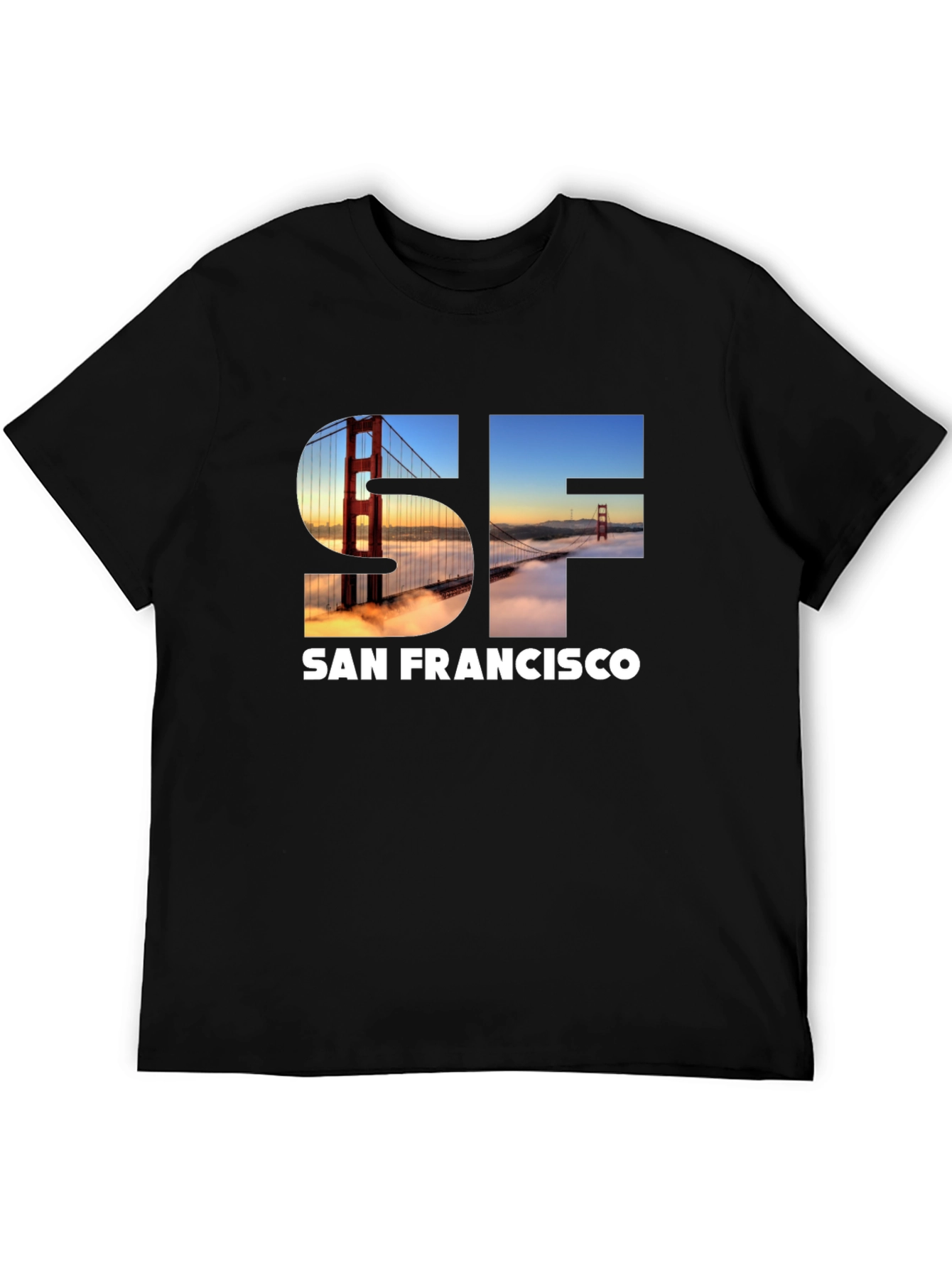 San Francisco Bridge Graphic Black T-Shirt