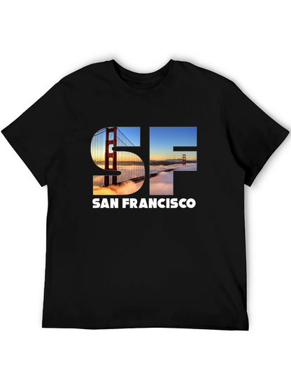 San Francisco Bridge Graphic Black T-Shirt