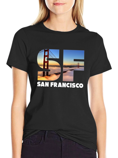 San Francisco Bridge Graphic Black T-Shirt