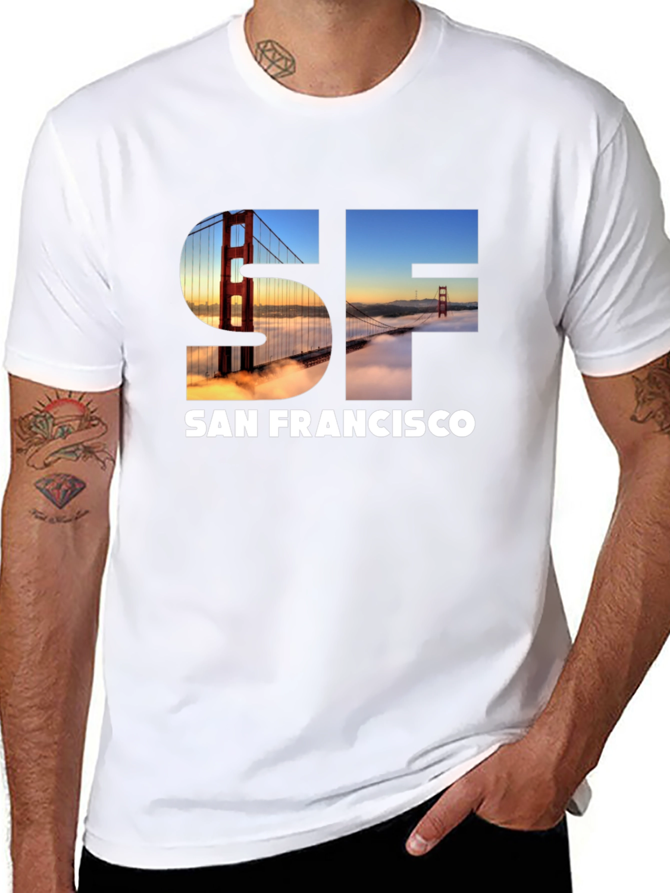 San Francisco Bridge Graphic Black T-Shirt