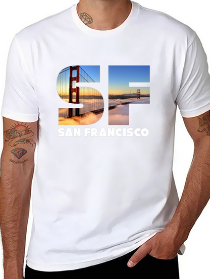 San Francisco Bridge Graphic Black T-Shirt