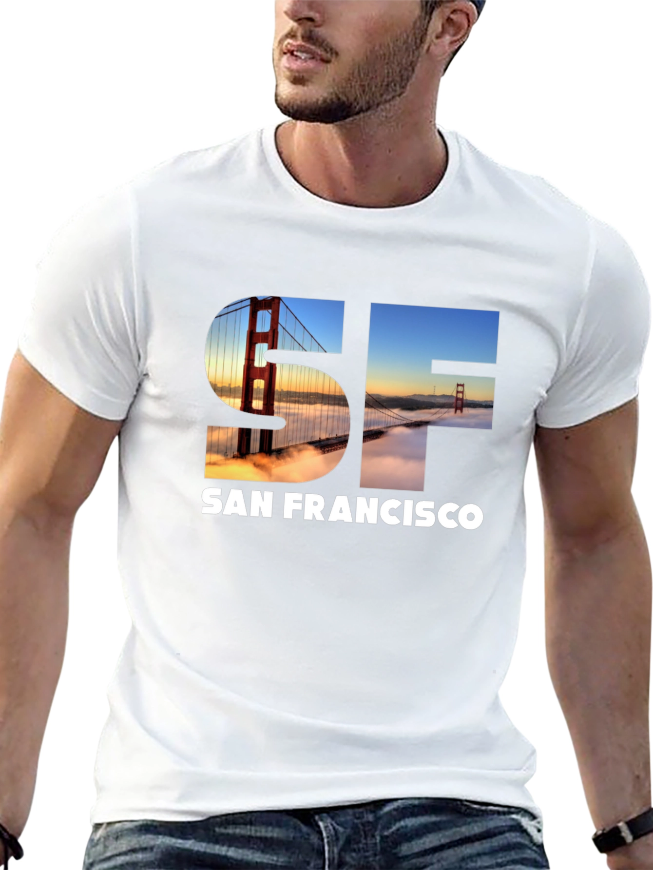 San Francisco Bridge Graphic Black T-Shirt