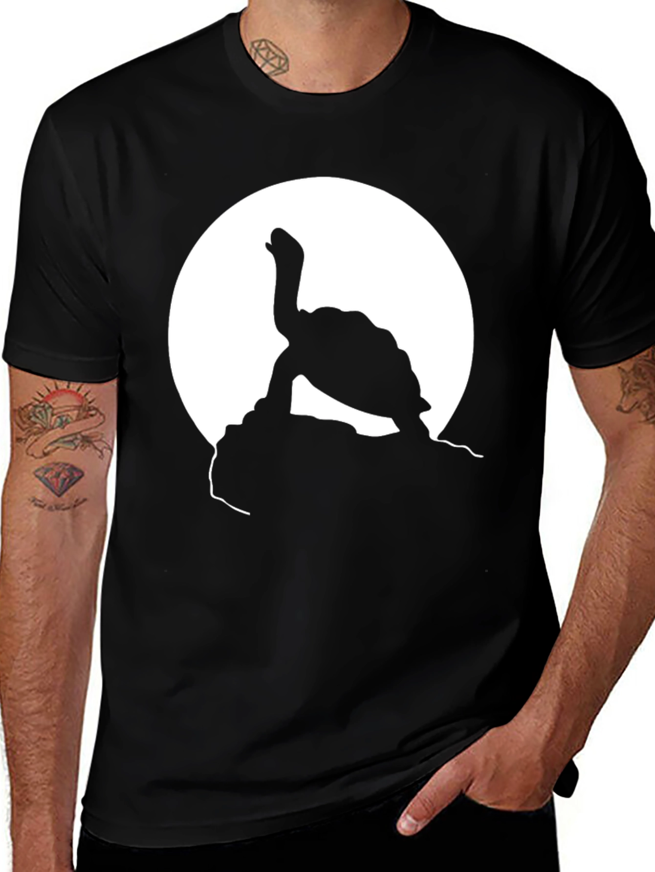 Turtle Silhouette T-Shirt - Black Graphic Tee