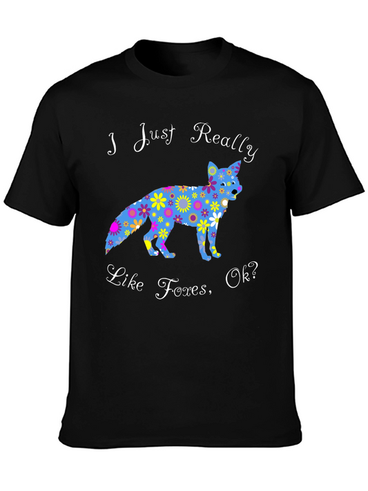 Floral Fox Graphic Tee - I Just Really Like Foxes OK?