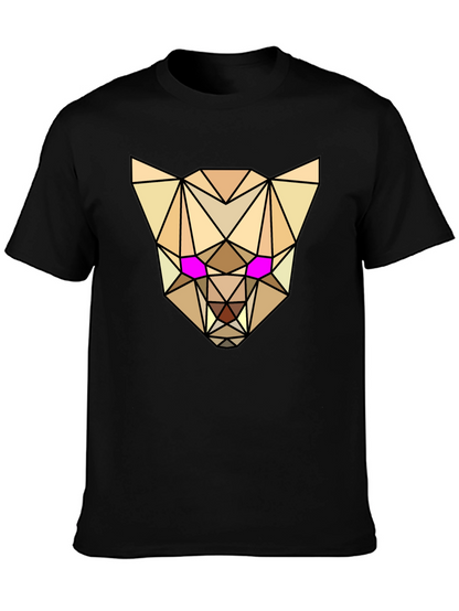 Geometric Animal Tee - Abstract Lynx Graphic T-Shirt
