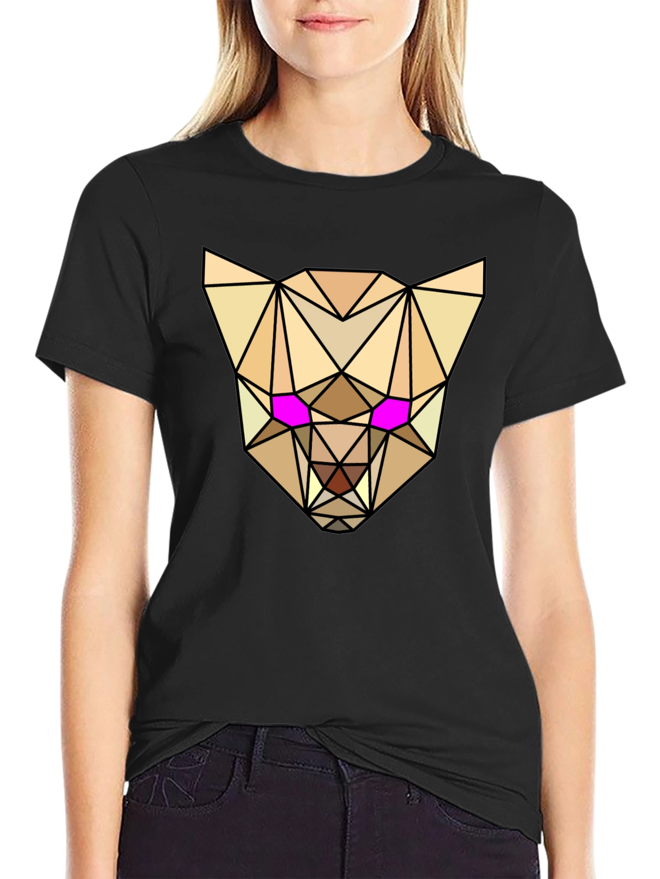 Geometric Animal Tee - Abstract Lynx Graphic T-Shirt