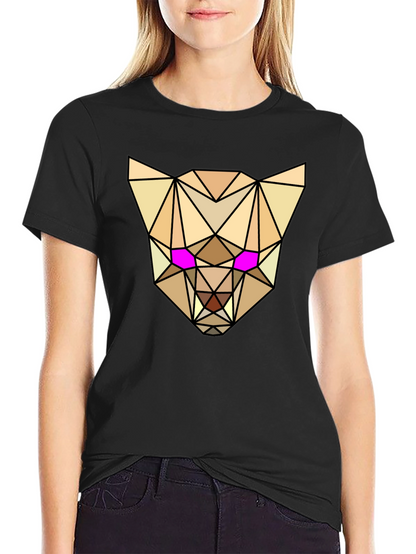 Geometric Animal Tee - Abstract Lynx Graphic T-Shirt