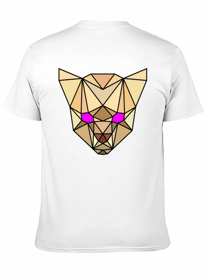 Geometric Animal Tee - Abstract Lynx Graphic T-Shirt
