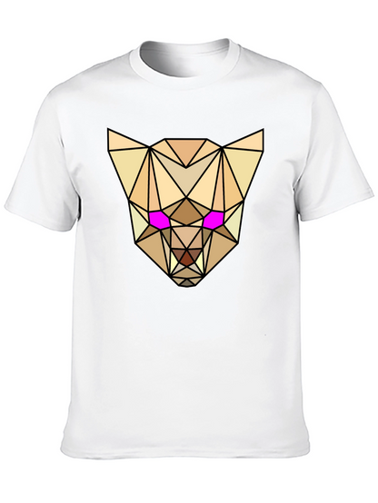 Geometric Animal Tee - Abstract Lynx Graphic T-Shirt