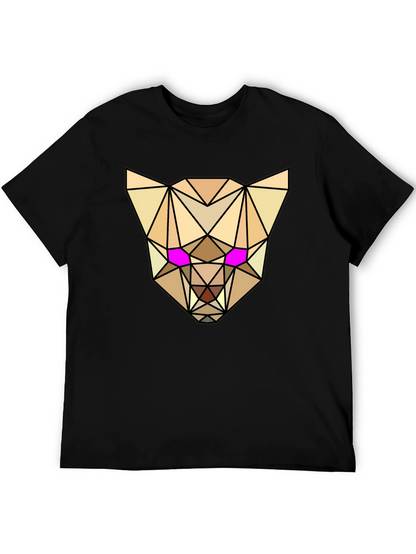 Geometric Animal Tee - Abstract Lynx Graphic T-Shirt