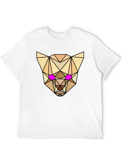 Geometric Animal Tee - Abstract Lynx Graphic T-Shirt