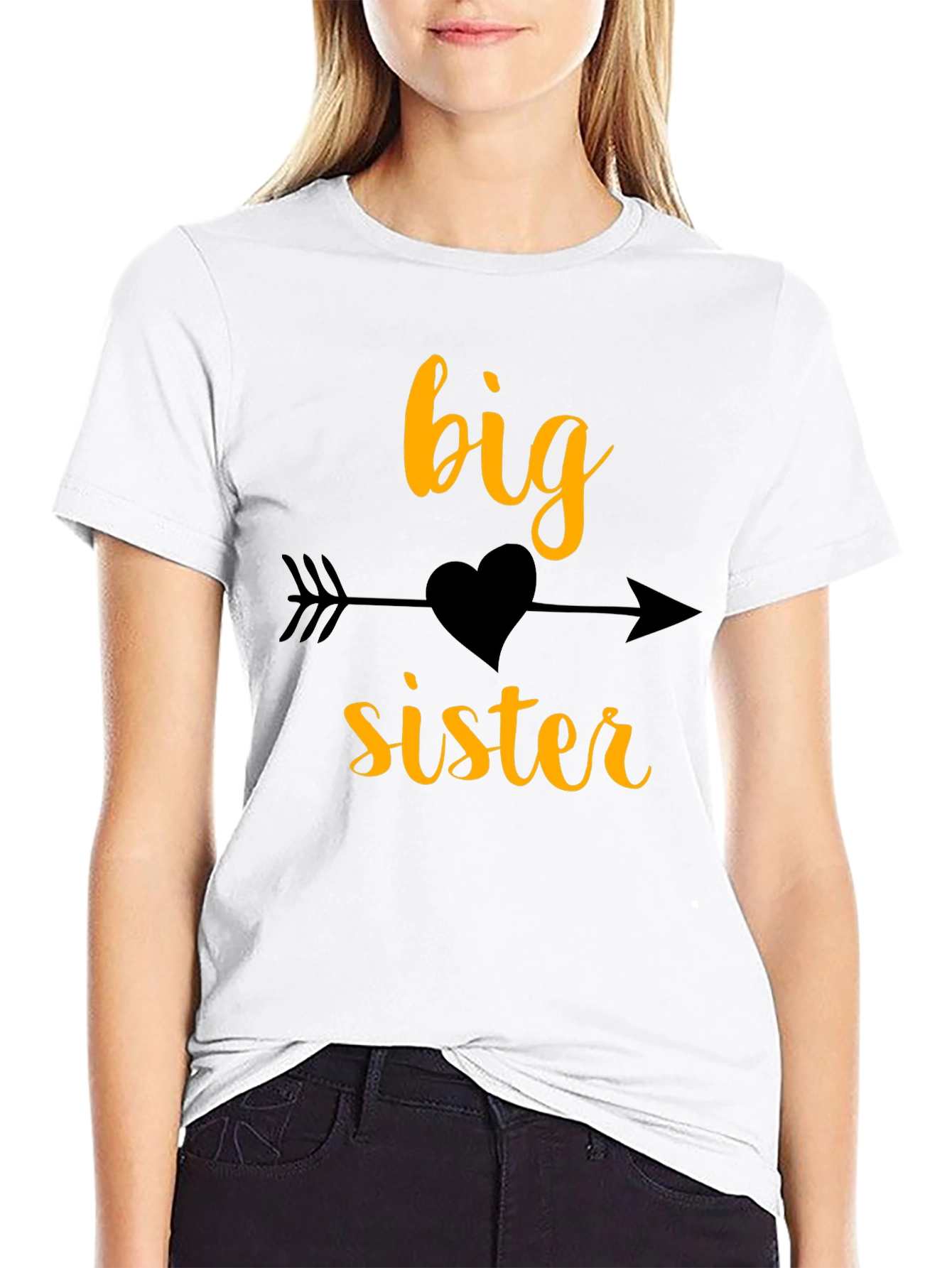 Big Sister Arrow Heart T-Shirt - Cute Sibling Tee