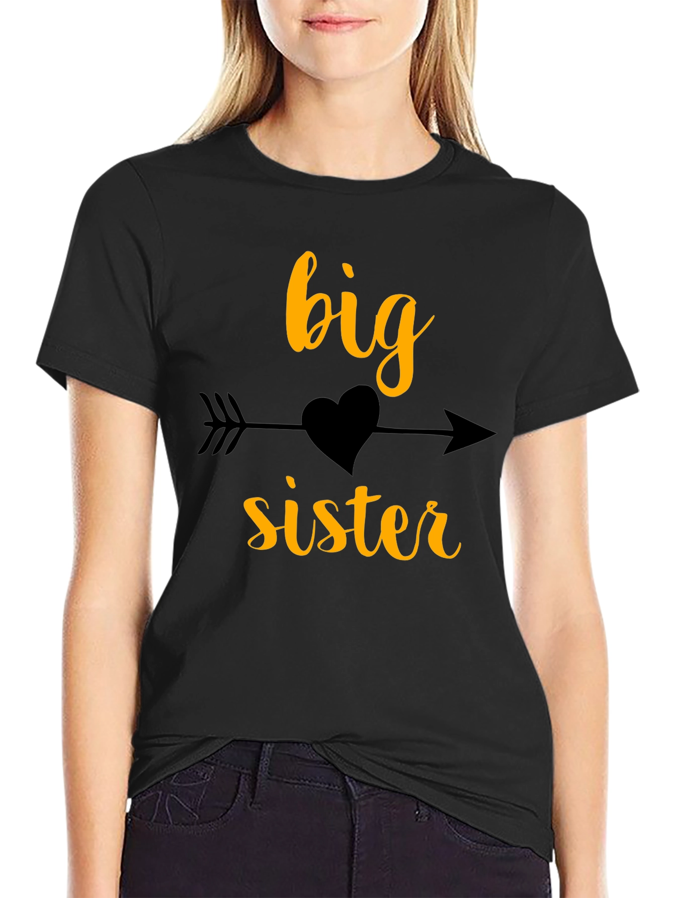 Big Sister Arrow Heart T-Shirt - Cute Sibling Tee