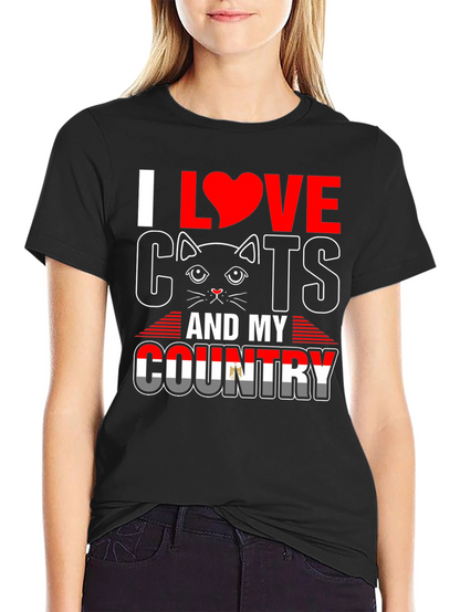 I Love Cats and My Country T-Shirt
