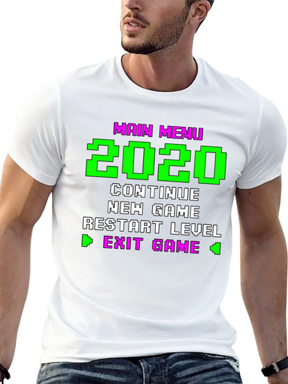 Retro Gamer Menu T-Shirt - 2020 Continue New Game