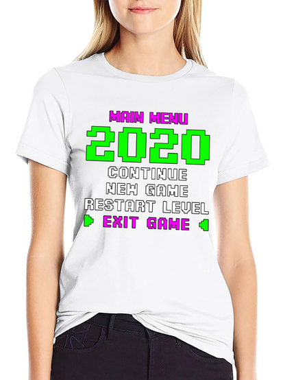 Retro Gamer Menu T-Shirt - 2020 Continue New Game