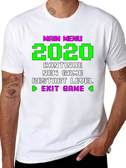 Retro Gamer Menu T-Shirt - 2020 Continue New Game