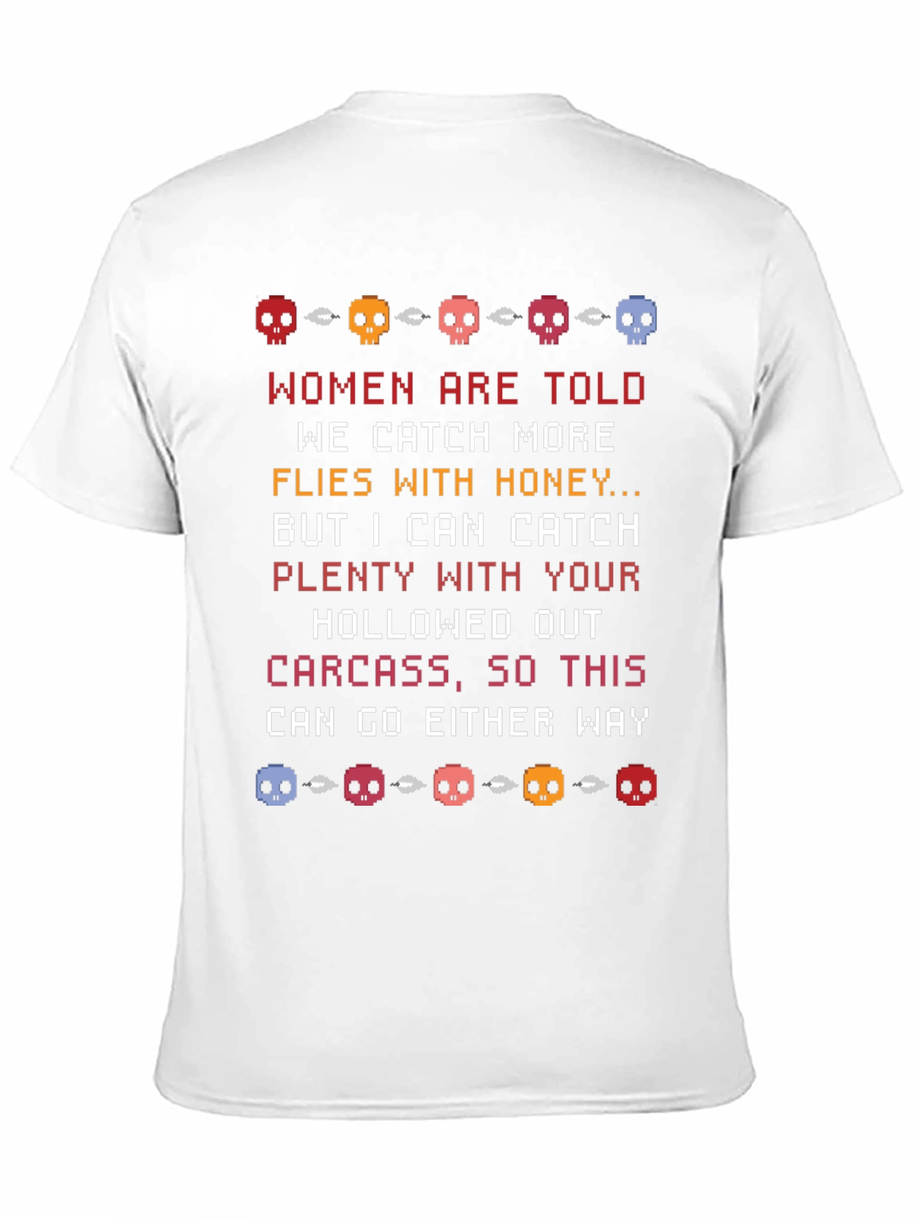 Humorous Skull Pixel Art T-Shirt
