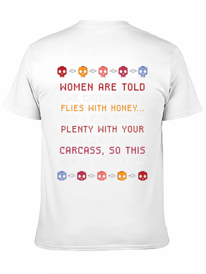 Humorous Skull Pixel Art T-Shirt