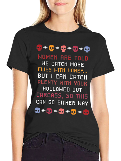 Humorous Skull Pixel Art T-Shirt