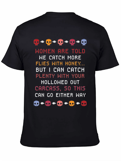 Humorous Skull Pixel Art T-Shirt