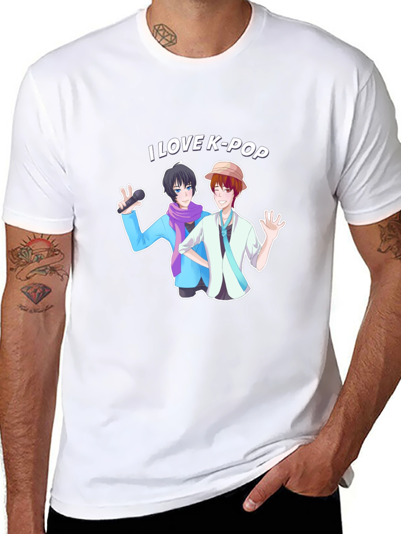 I Love K-Pop Black Graphic Tee Shirt