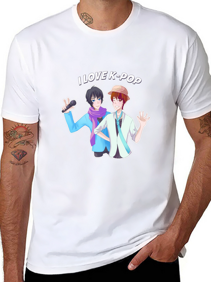 I Love K-Pop Black Graphic Tee Shirt