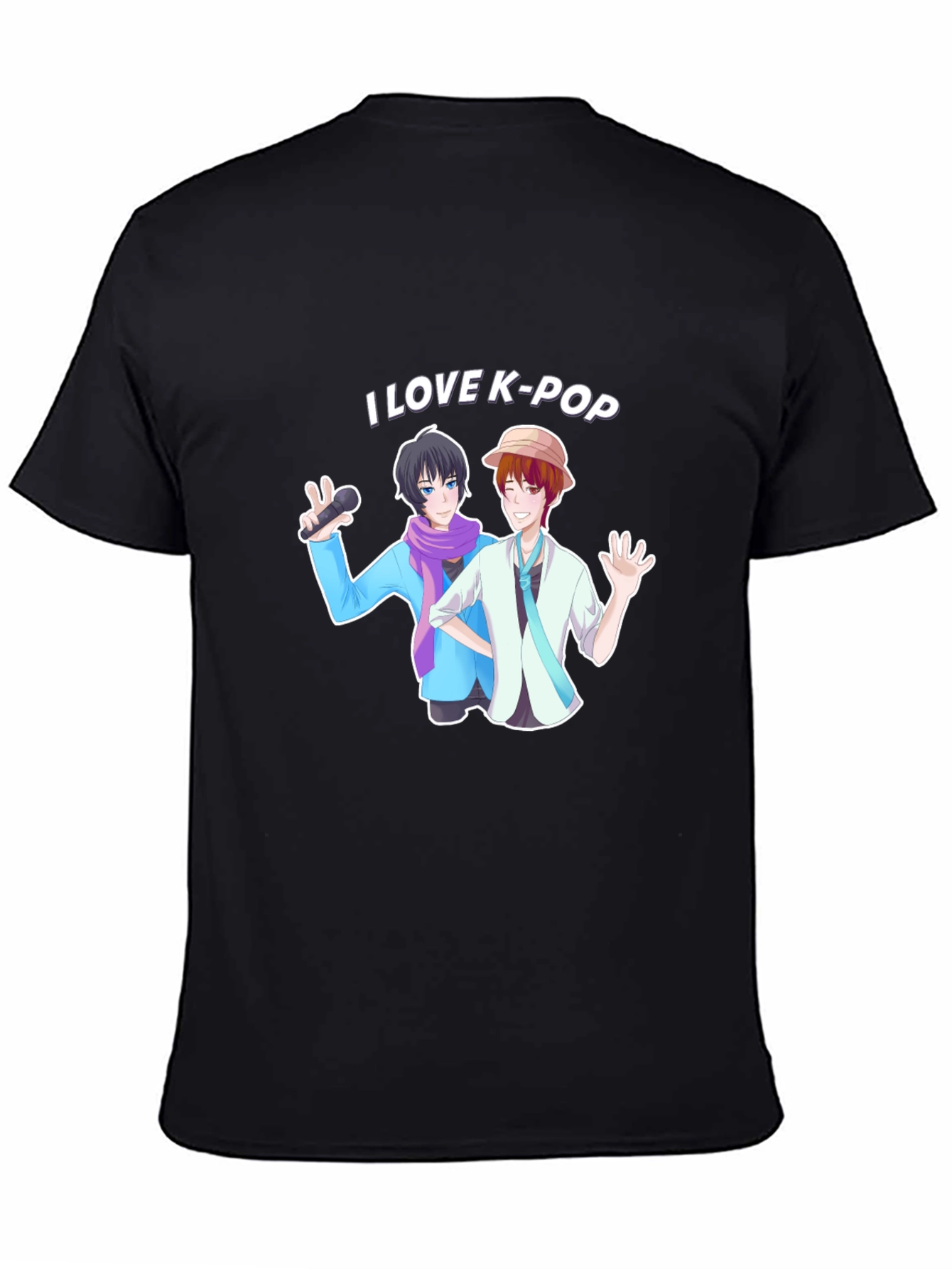 I Love K-Pop Black Graphic Tee Shirt