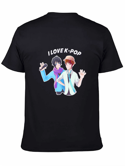 I Love K-Pop Black Graphic Tee Shirt