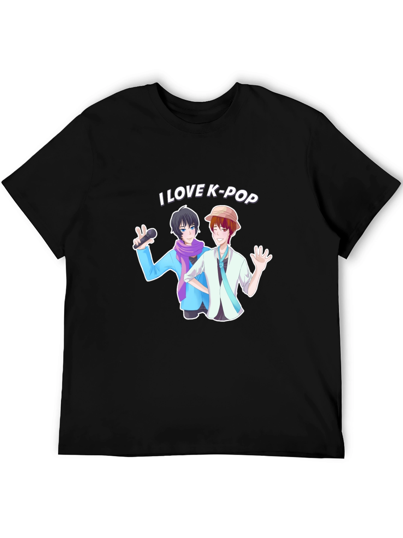 I Love K-Pop Black Graphic Tee Shirt