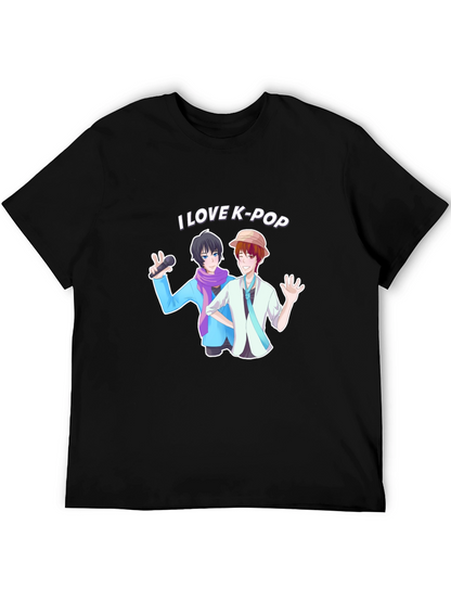 I Love K-Pop Black Graphic Tee Shirt