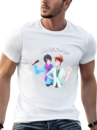 I Love K-Pop Black Graphic Tee Shirt