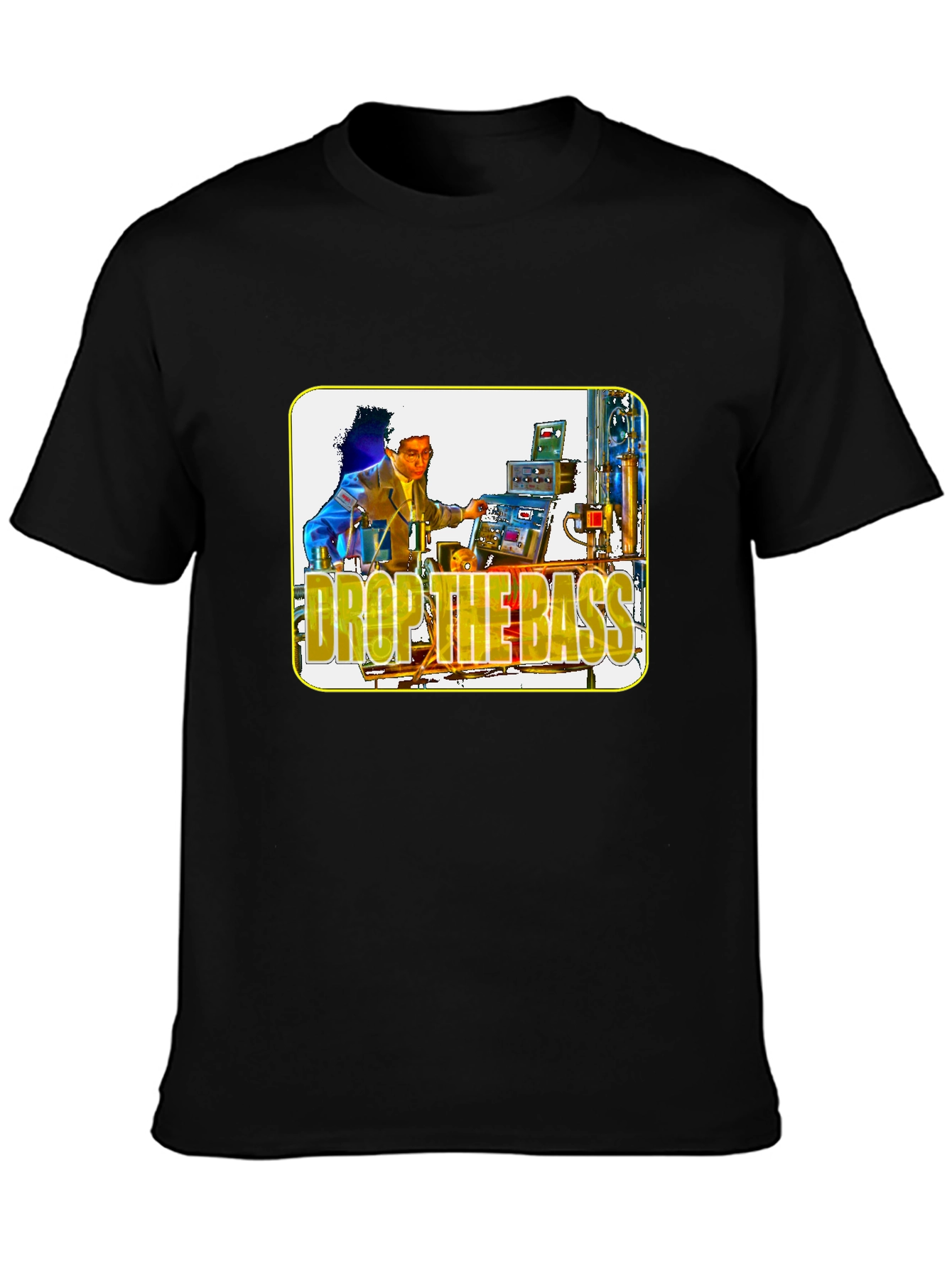 Drop the Bass Graphic Tee - Black Cotton T-Shirt