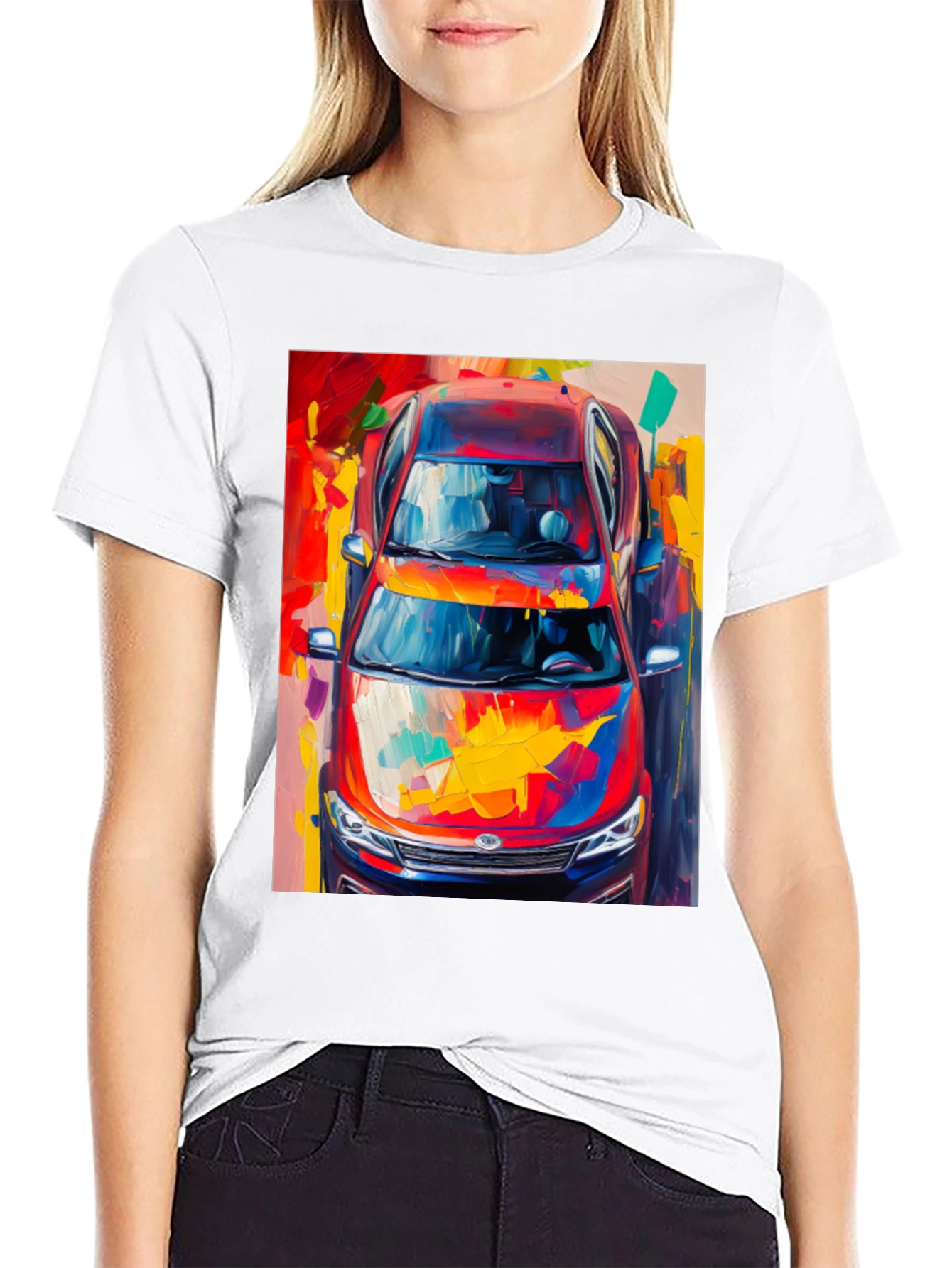 Abstract Car Print T-Shirt