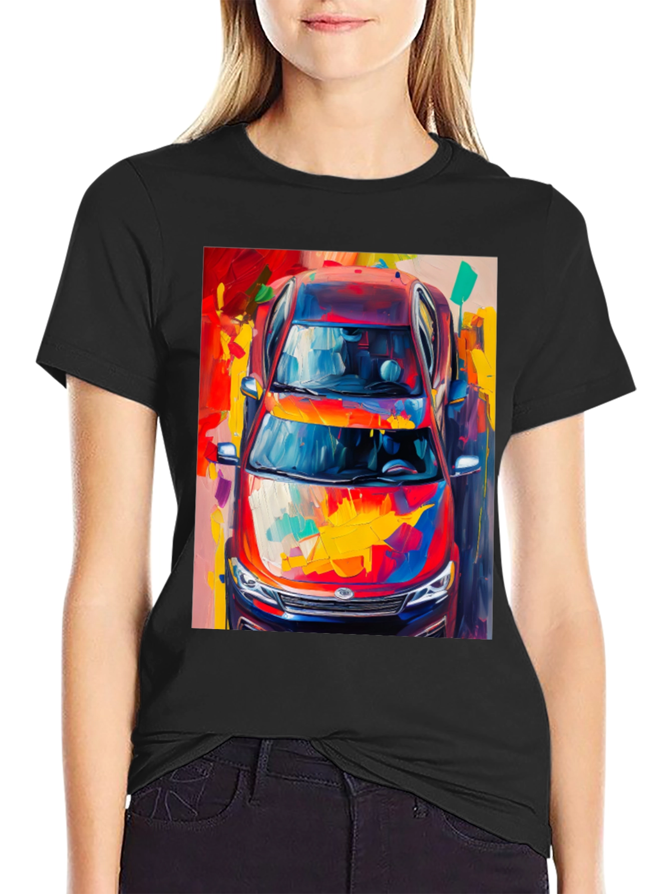 Abstract Car Print T-Shirt