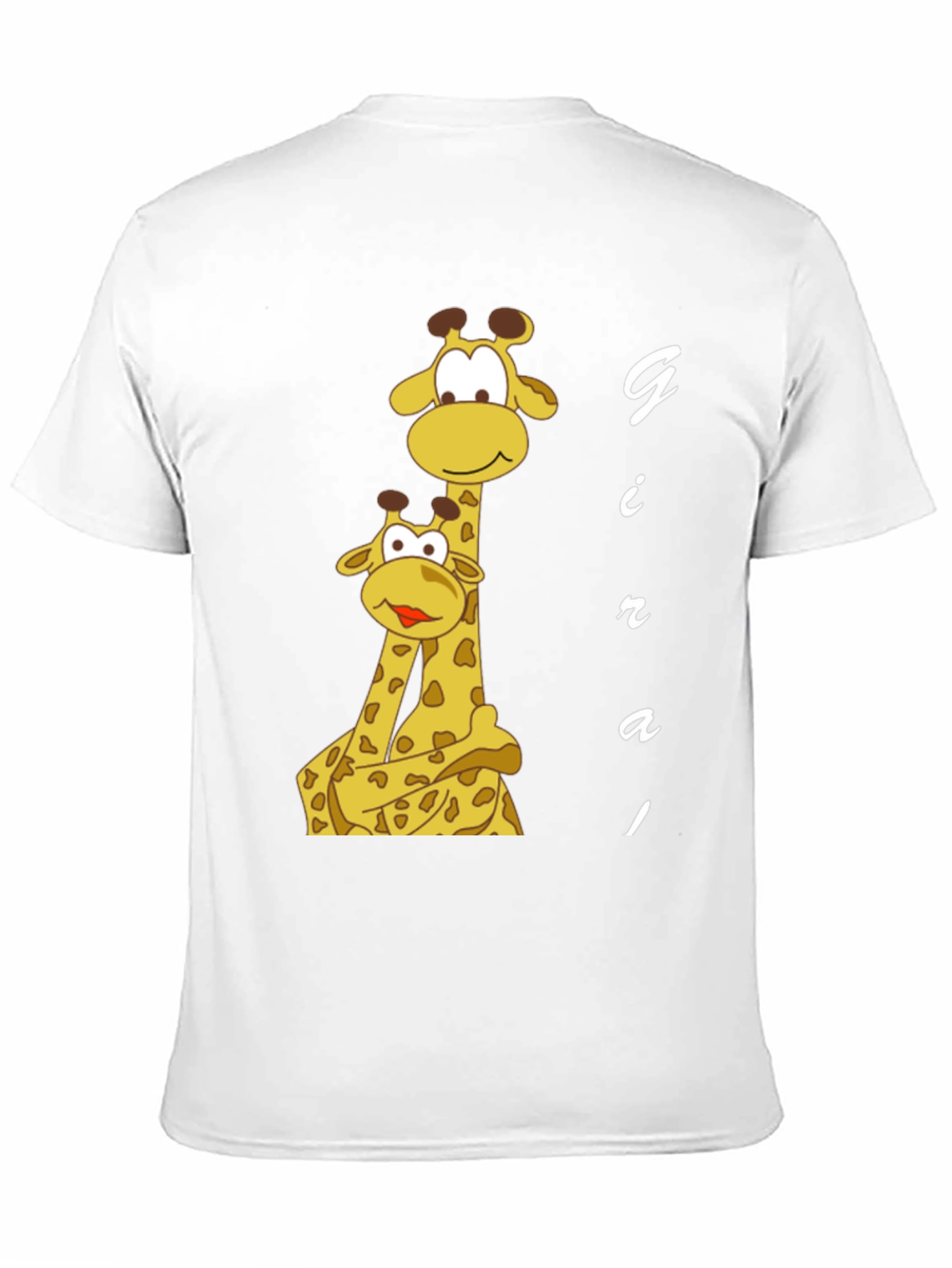 Giraffe Family Graphic Tee - Black Cotton T-Shirt