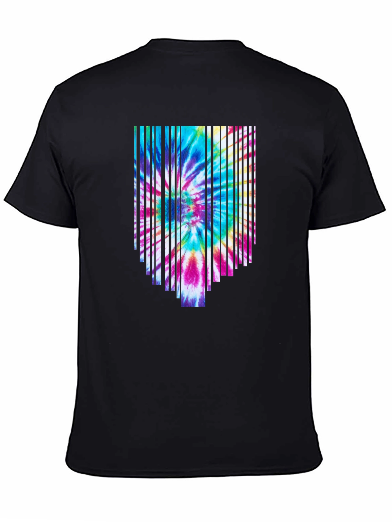 Tie-Dye Burst Graphic Black Tee