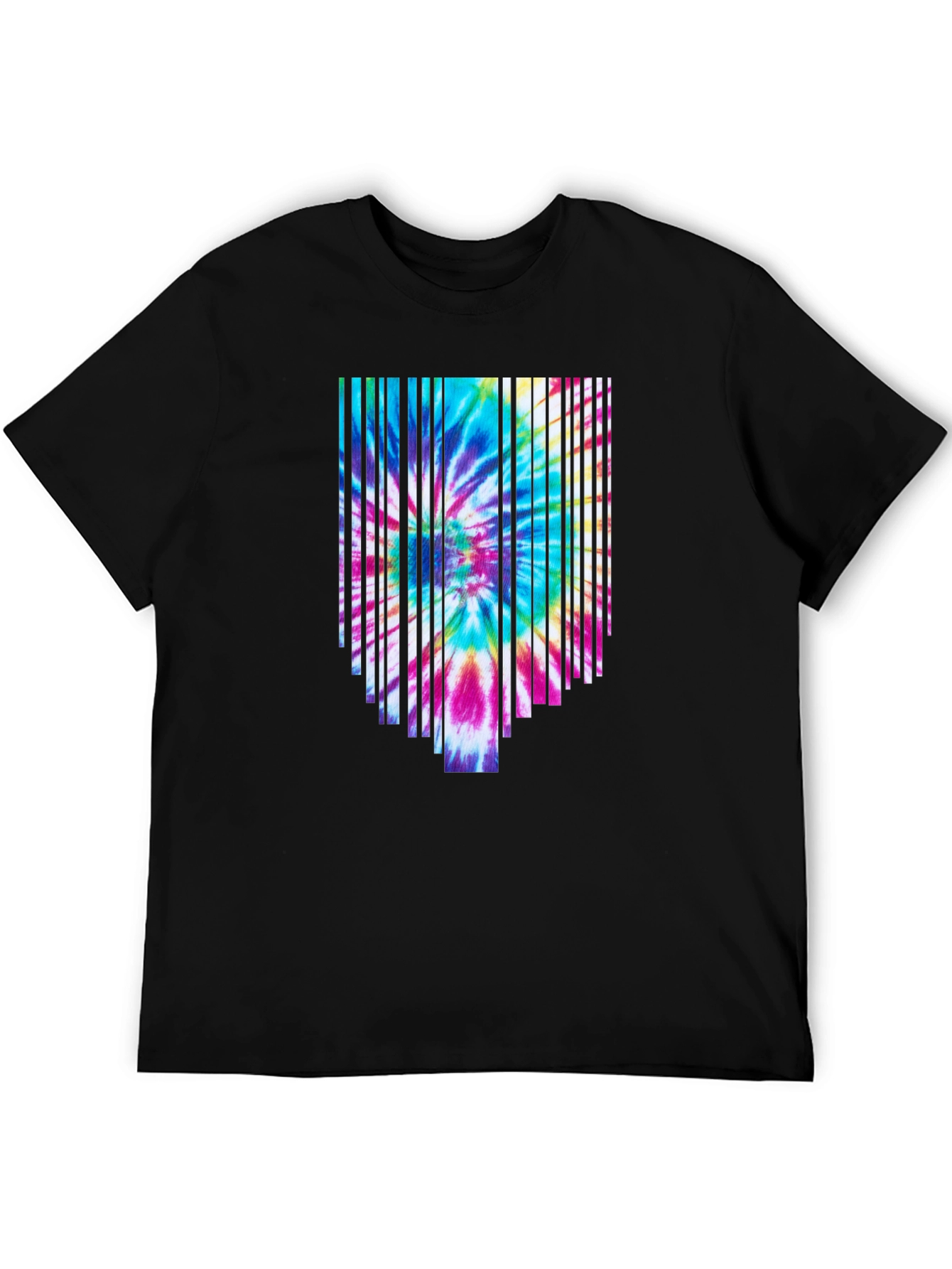 Tie-Dye Burst Graphic Black Tee